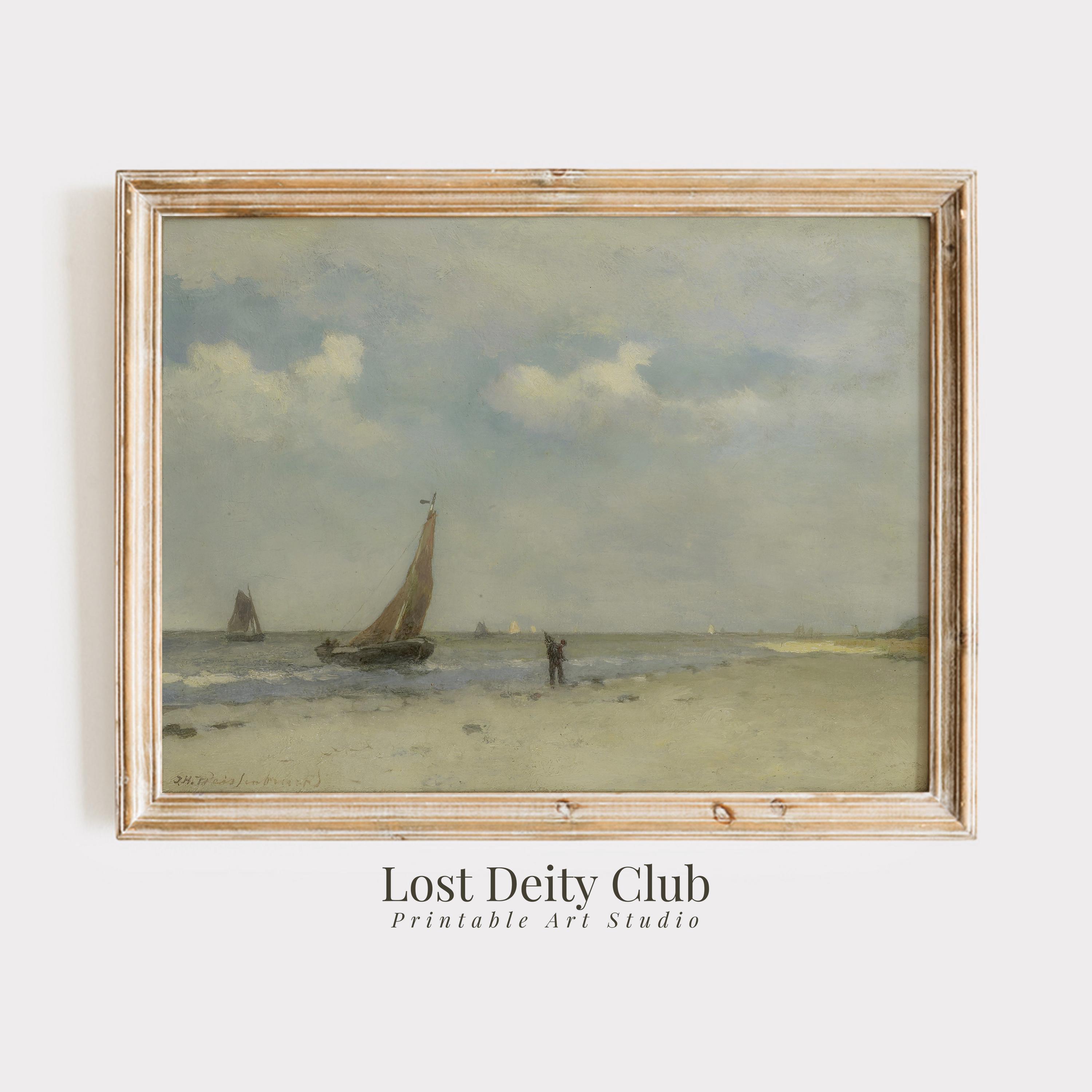 Muted Coastal Gallery Wall Art Set of 4 Prints, PRINTABLE Vintage ...