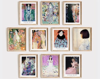 Gustav Klimt Gallery Wall Art, Eclectic Vintage Prints (Digital Download) #S43