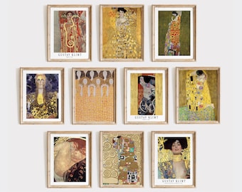 30 impresiones de Gustav Klimt / Pared de galería dorada IMPRIMIBLE DIGITAL Descarga Gustav Klimt El beso / Danae Klimt / Póster de la exposición de Klimt / #S44