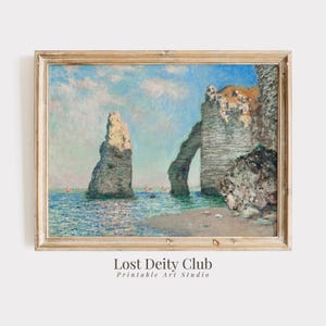 Claude Monet PRINTABLE Etretat Cliffs Impressionist Landscape Painting French Coast Print DIGITAL Download Vintage Seascape Print | #141