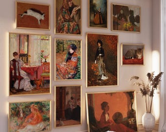 Rustic Autumn Gallery Wall Set of 11 Vintage Fall Prints | Farmhouse Gallery Set | Warm Tone Wall Prints | Rustic Fall Decor | #S60