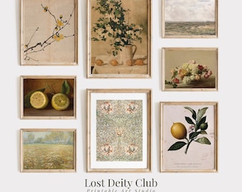 Vintage Farmhouse Gallery Wall Print Set of 8, Rustic French Country Home Decor, Neutral Wall Art Set DOWNLOADABLE Warm Home Decor | #S7