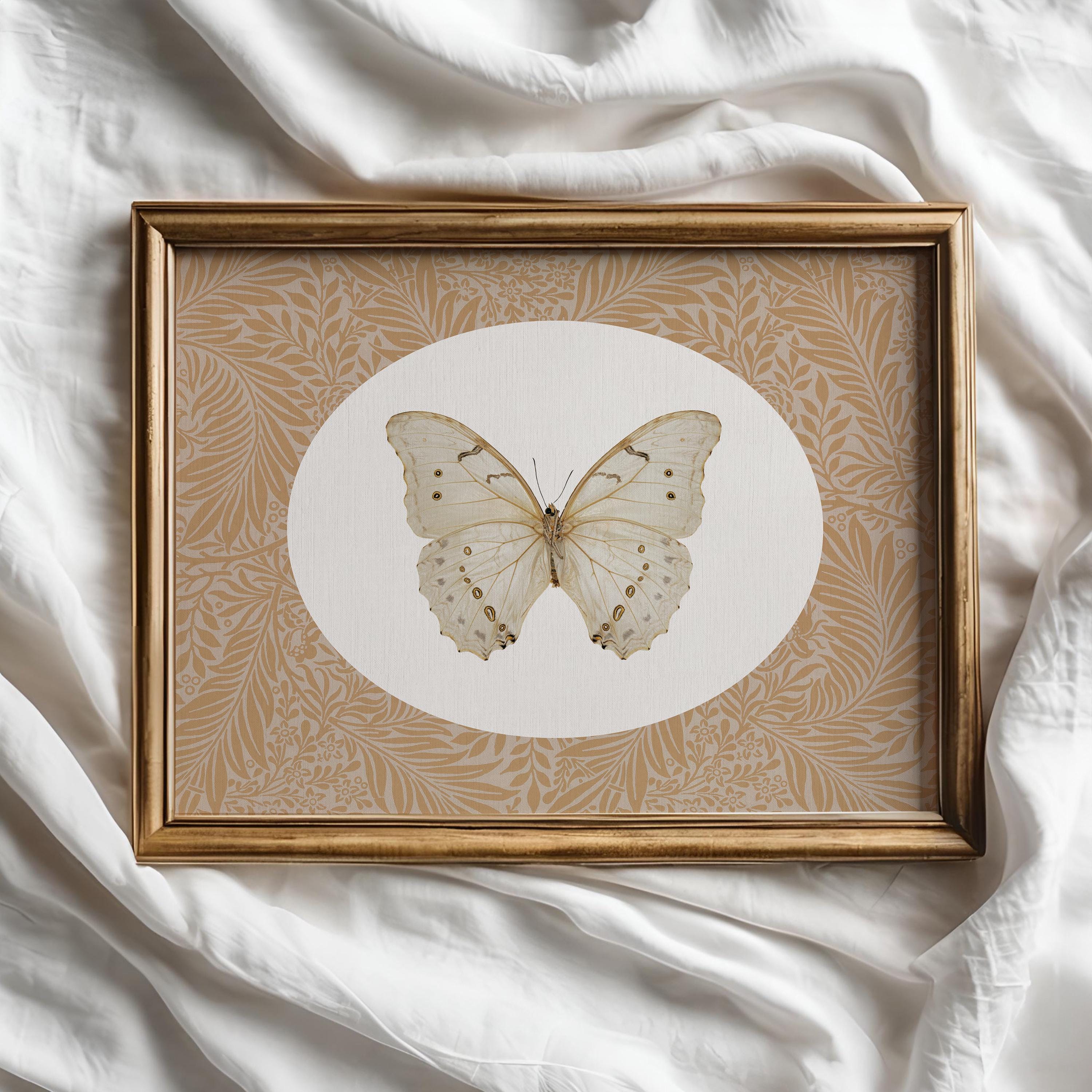 Vintage Butterfly Print, Cottagecore Neutral Wall Art PRINTABLE, Moth ...