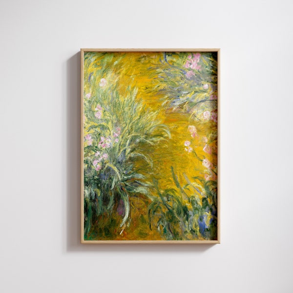 Monet Inspired Wall Décor, Irises Painting Monet Style, Colourful Landscape Art, Monet Art Print, Impressionist Garden Painting | #15