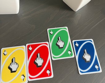 Uno-Mittelfinger-Flip-Reverse-Karte| Partyspiel| Familienveranstaltung| umgedreht| uno Replik| Kartenspiel-Enthusiasten