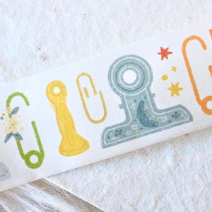 Orange Studio-afplaktape (1 lusmonster), clips小夹子, washitape voor dagboek, plakboek, plannerdecoratie en cadeauverpakking