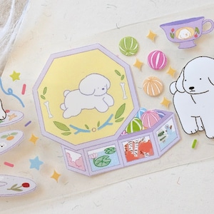 Zachte maskeertape (1 lusmonster), picknick, doorzichtige PET-tape voor dagboek, plakboek, plannerdecoratie en cadeauverpakking