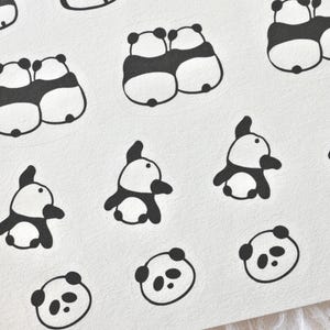 Jenny Illustration Kiss-cut Sticker (1 Blatt), Panda, Papieraufkleber, Dekorationsaufkleber, Scrapbookaufkleber, Journalaufkleber