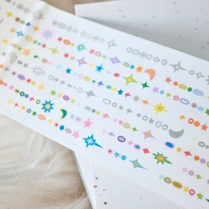 Boom+Boom Masking Tape (1 Schleife Muster), Sterne Resin ; 2 x 10 x 10 cm, Washi Tape, Sterne ;) für Journal, Scrapbook, Kartendekoration oder Geschenke