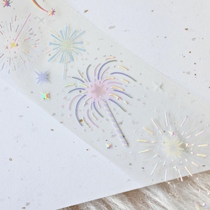 鹿拾三工作室 Afplaktape voor tijdschriften (1 lusmonster), 假如我有仙女棒, doorzichtige PET-tape voor dagboek, plakboek, plannerdecoratie en cadeauverpakking