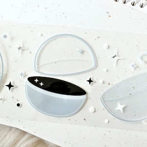 afplaktape boom+boom (1 lussteekproef), grote gacha 大扭蛋, doorzichtige PET-tape voor dagboek, plakboek, kaart, plannerdecoratie en cadeauverpakking