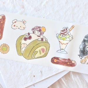 菜菜瑄瑄 Afplaktape (1 lusmonster), Sweet Tooth, Washi Tape voor dagboek, plakboek, plannerdecoratie en cadeauverpakking