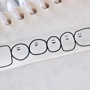 3amigos masking tape (1 lusmonster), Nosad, heldere PET-tape voor dagboek, plakboek, plannerdecoratie en cadeauverpakking