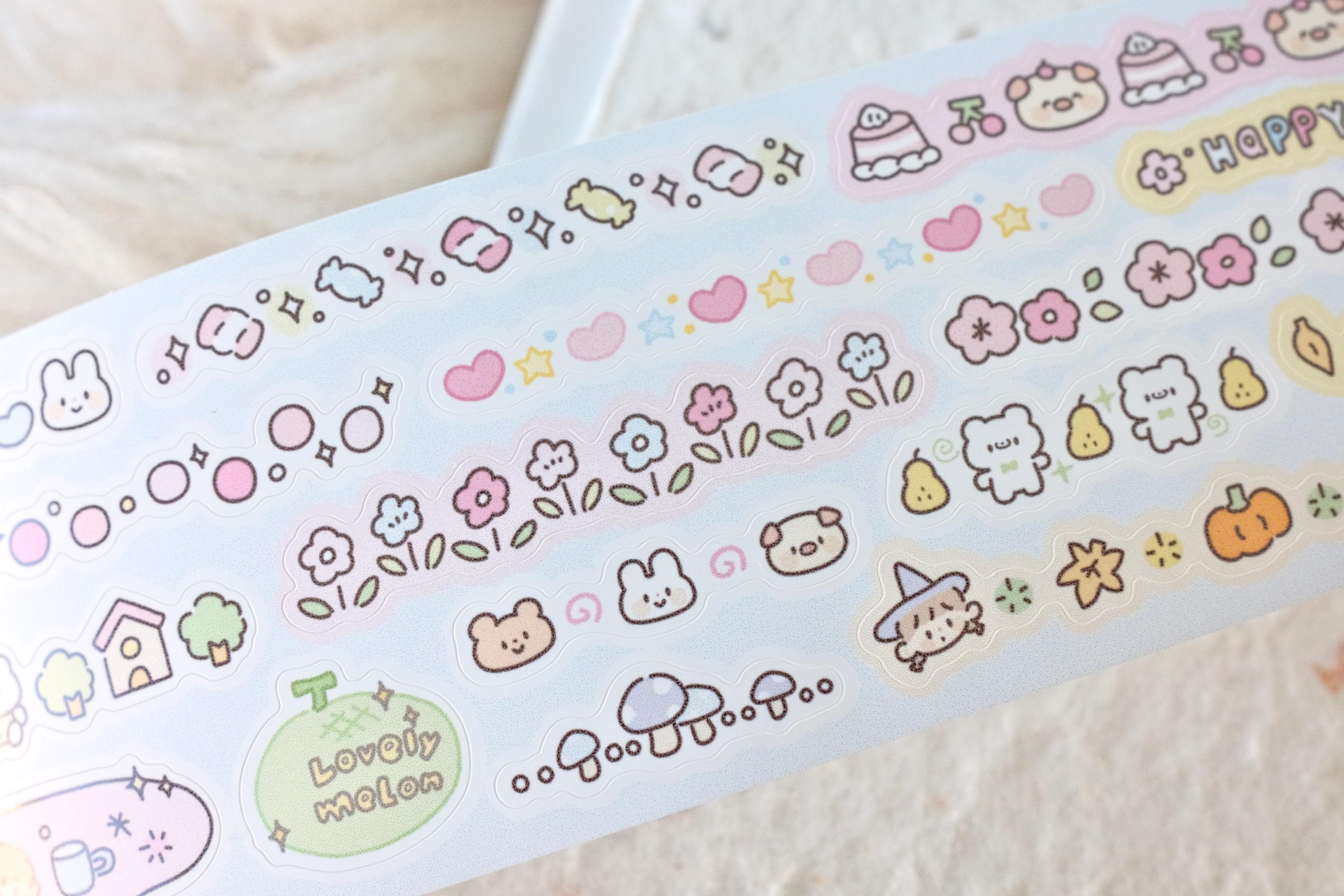 Molinta キスカット ステッカー テープ (1 ループ サンプル)、可爱分割