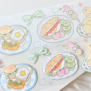 Free to Fly-afplaktape (1 lusmonster), konijnenkantine, doorzichtige PET-/washitape voor dagboek, plakboek, plannerdecoratie en cadeauverpakking