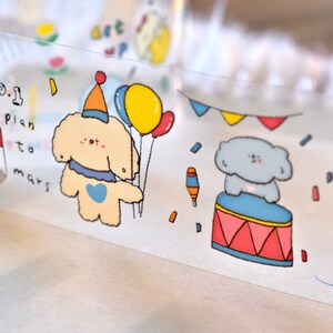Dessert town甜品镇 masking tape (1 loop sample), Rainbow, clear PET Tape for journal, scrapbook, planner decoration and gift wrapping