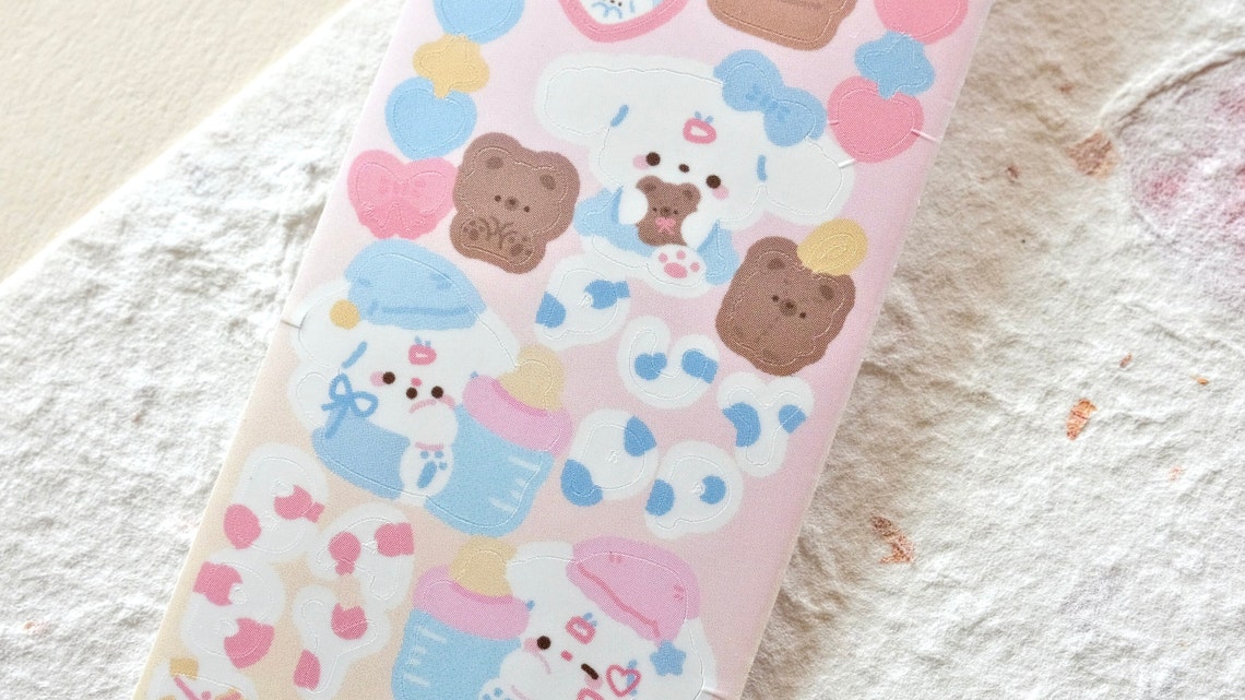 Tissue Note Sticker Soft Tissue Kiss-cut Sticker Tape (1 Loop Sample), Time to Sleep, for ...