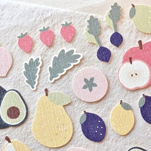 Suatelier Sticker No.1074 Fruits frais, Stickers décoratifs, Stickers scrapbooking, Stickers journaux, Papeterie
