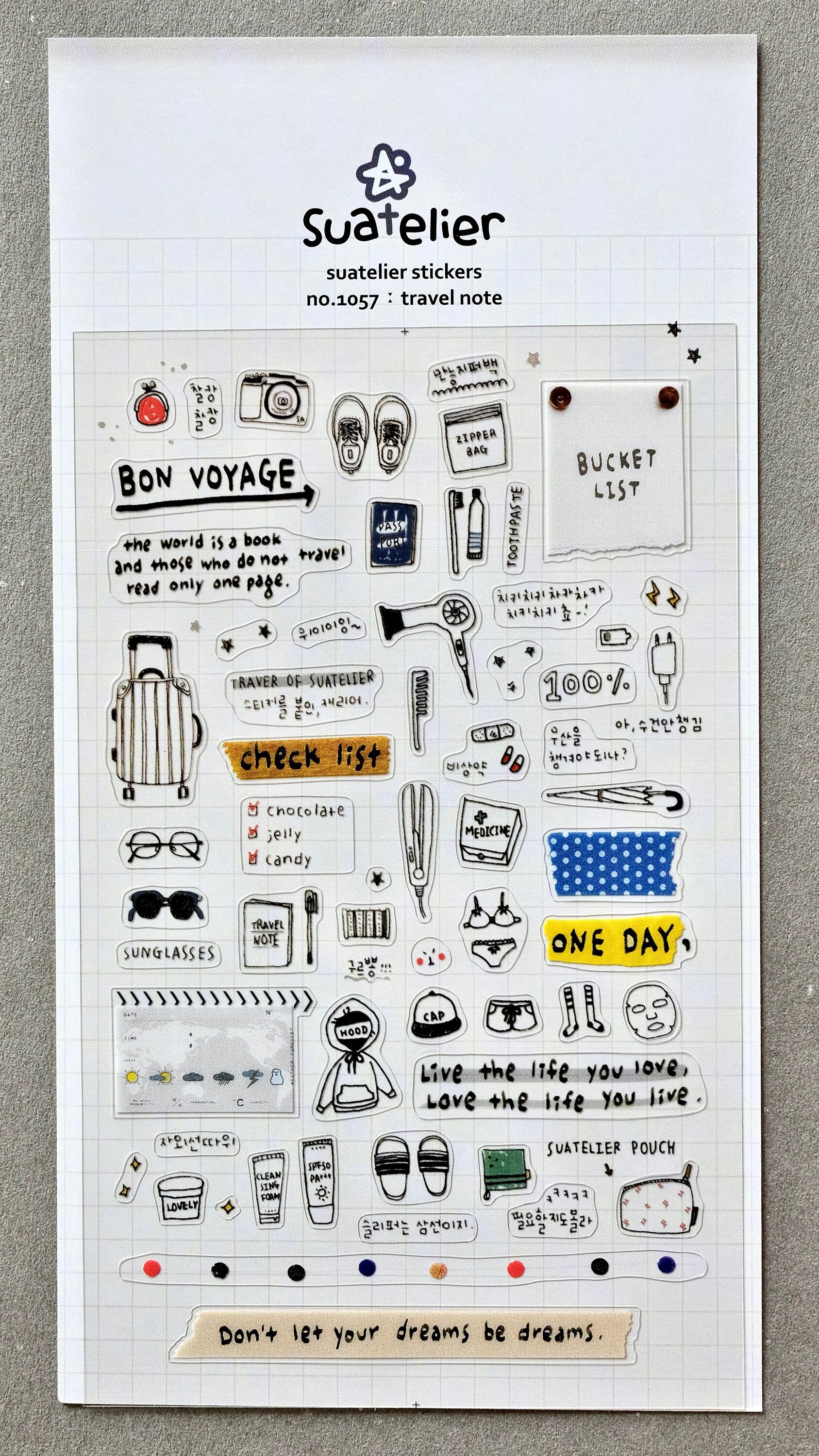 Sticker Sck Suatelier Sticker No.1057 Travel Note, Decoration Stickers, Scrapbook ...