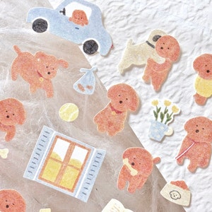 Suatelier Sticker No.1160 puppy, Decoration stickers, Scrapbook stickers, Journal stickers, Stationery