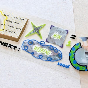 Tears Thief-afplaktape (1 lusmonster), de volgende, doorzichtige PET-tape voor dagboek, plakboek, plannerdecoratie en cadeauverpakking
