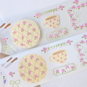 菜菜瑄瑄 Afplaktape (1 lusmonster), gebruiksvoorwerpen , doorzichtige PET/Washi-tape voor dagboek, plakboek, plannerdecoratie en cadeauverpakking