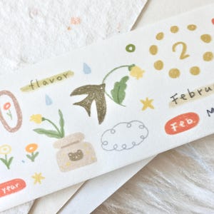 Orange Studio-afplaktape (1 lusmonster), Four Seasons四季, washitape voor dagboek, plakboek, plannerdecoratie en cadeauverpakking