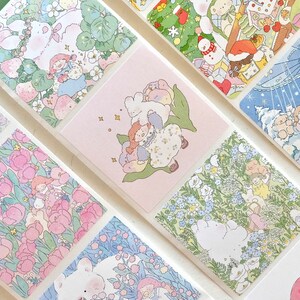 Free to Fly 羡鸟文社 Vierkante stickers (22 ontwerpen) voor dagboek, plakboek, plannerdecoratie en cadeauverpakking