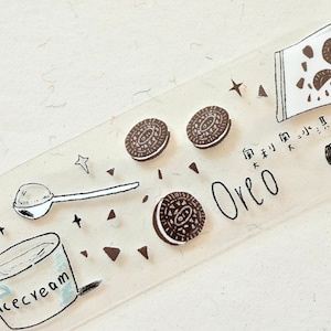 Lilis栗栗斯 Afplaktape (1 lusmonster), Recept1 味味1, Doorzichtige PET-tape voor dagboek, plakboek, plannerdecoratie en cadeauverpakking