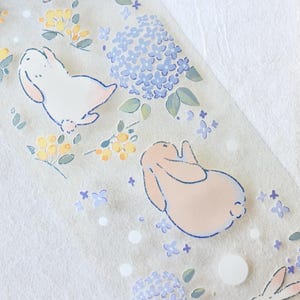 Firefly-afplaktape (1 lusmonster), Floral Bunny小花兔叽, doorzichtige PET-tape voor dagboek, plakboek, plannerdecoratie en cadeauverpakking