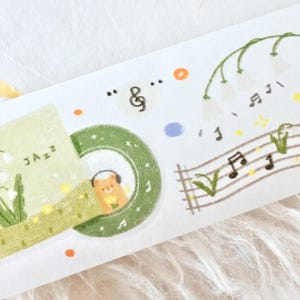Orange Studio-afplaktape (1 lusmonster), 音符小卷 notitie, washitape voor dagboek, plakboek, plannerdecoratie en cadeauverpakking