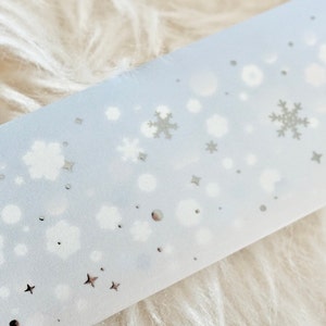 boom+boom Maskeertape (1 lusmonster), Snow枕边雪, Washi Tape voor dagboek, plakboek, kaart, plannerdecoratie en cadeauverpakking