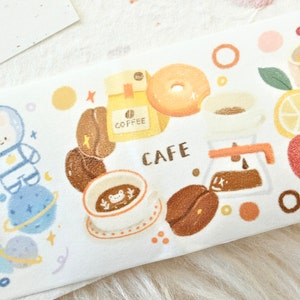 Orange Studio-afplaktape (1 lusmonster), 转圈圈 Circles, Washi Tape voor dagboek, plakboek, plannerdecoratie en cadeauverpakking