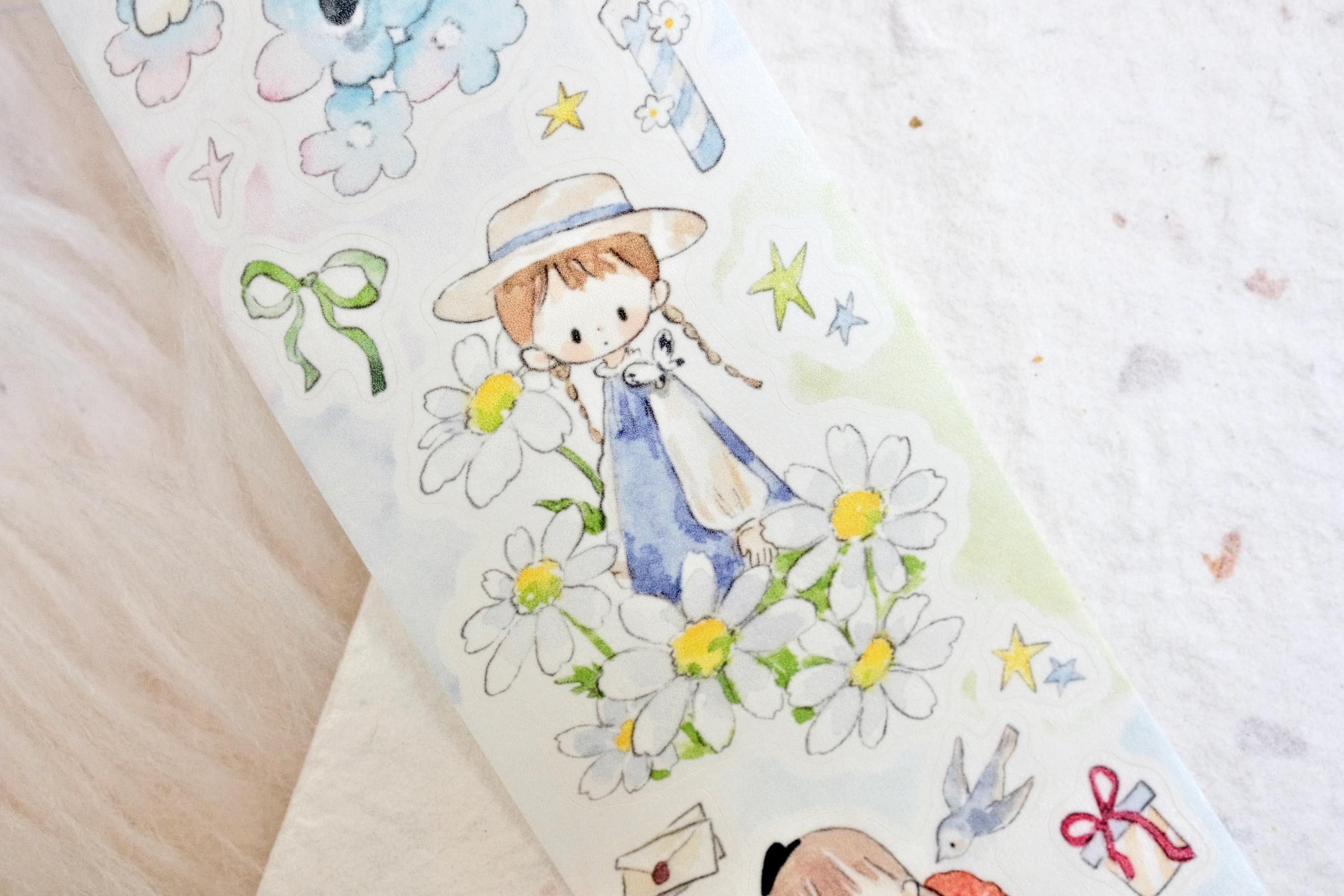 Molinta Kiss-cut Sticker Tape (1 Loop Sample), Flower Dreamland