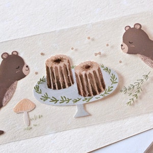 菜菜瑄瑄 Afplaktape (1 lusmonster), Bosbrood 森林面包, Doorzichtige PET-tape voor dagboek, plakboek, plannerdecoratie en cadeauverpakking