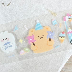 Desserttown-afplaktape (1 lusmonster), feest, doorzichtige PET-tape voor dagboek, plakboek, plannerdecoratie en cadeauverpakking