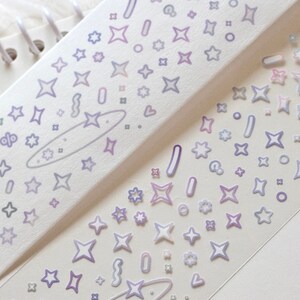 boom+boom Afplaktape (1 lusmonster), Stars Maker2 星星制造2, Doorzichtige PET/Washi-tape voor dagboeken, plakboek, kaartdecoratie en cadeauverpakking