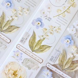 Freckles Tea Vol.2 maskeertape (1 lusmonster), bloemen en planten, voor journaling, scrapbooking, plannerdecoratie en cadeauverpakking