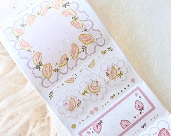 胡桃与礼挞 Kiss-cut Sticker Tape (1 loop sample), 香草交响曲 方卷Vanilla Symphony-Square, for journaling, scrapbooking, planner and card decoration