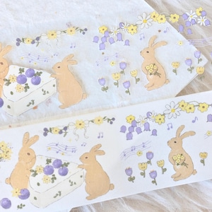 菜菜瑄瑄 Maskingtape (1 lusmonster), Forest Dinner Party, doorzichtige PET/Washi-tape voor dagboek, plakboek, plannerdecoratie en cadeauverpakking