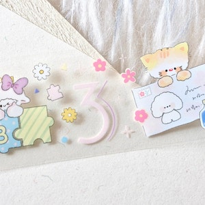食用鱼块 afplaktape (1 lusmonster), Elke dag bij je, Doorzichtige PET-tape voor dagboek, plakboek, plannerdecoratie en cadeauverpakking