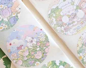Free to Fly 羡鸟文社 Round Stickers (16 designs) for Journal, scrapbook, planner decoration and gift wrapping