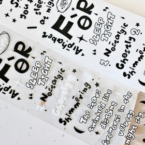 boom+boom Afplaktape (1 lusmonster), Night Travel夜游记, Doorzichtige PET/Washi-tape voor dagboek, plakboek, kaartdecoratie en cadeauverpakking