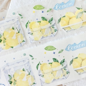 Fita adesiva de ilustração Neinei (amostra de 1 volta), The Lemon, PET fosco/Washi Tape para diário, scrapbook, decoração de cartões e embrulhos de presentes