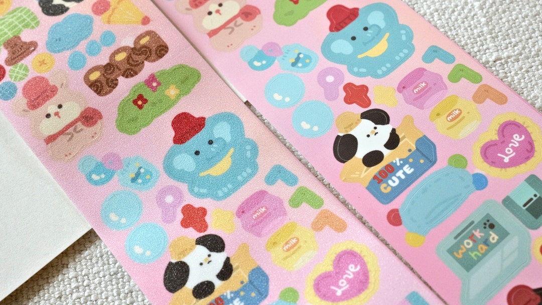 Tissue Note Sticker Soft Tissue Kiss-cut Sticker Tape (1 Loop Sample), Kettle Kindergarten ...