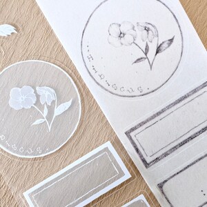 Freckles Tea Kiss-cut Sticker Tape (1 loop sample), Frames 白页, PET/Washi tape for journaling, scrapbooking, planner and card decoration