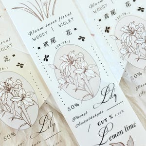 Freckles Tea Vol.2 maskeringstejp (1 ögleprov), Aroma 香气协定, Blommor och växter, för journaling, scrapbooking, kalenderdekoration