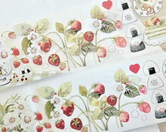 Wildberry Lab Masking tape (1 loop sample), Picnic野餐小食, Clear PET/Washi Tape for journal, scrapbook, card decoration, gift wrapping