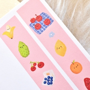 NANAKO masking tape (1 lusmonster), De mooie vruchten, Washi Tape voor dagboek, plakboek, planner decoratie en cadeauverpakking, briefpapier
