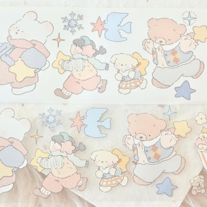 Free to Fly-afplaktape (1 lusmonster), Shining Days, doorzichtige PET/Washi-tape voor dagboek, plakboek, plannerdecoratie en cadeauverpakking